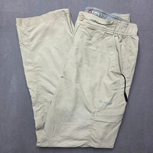 Simms Guide Series Fishing Pants Mens Medium Tan Nylon Quick Dry Outdoor Cargo